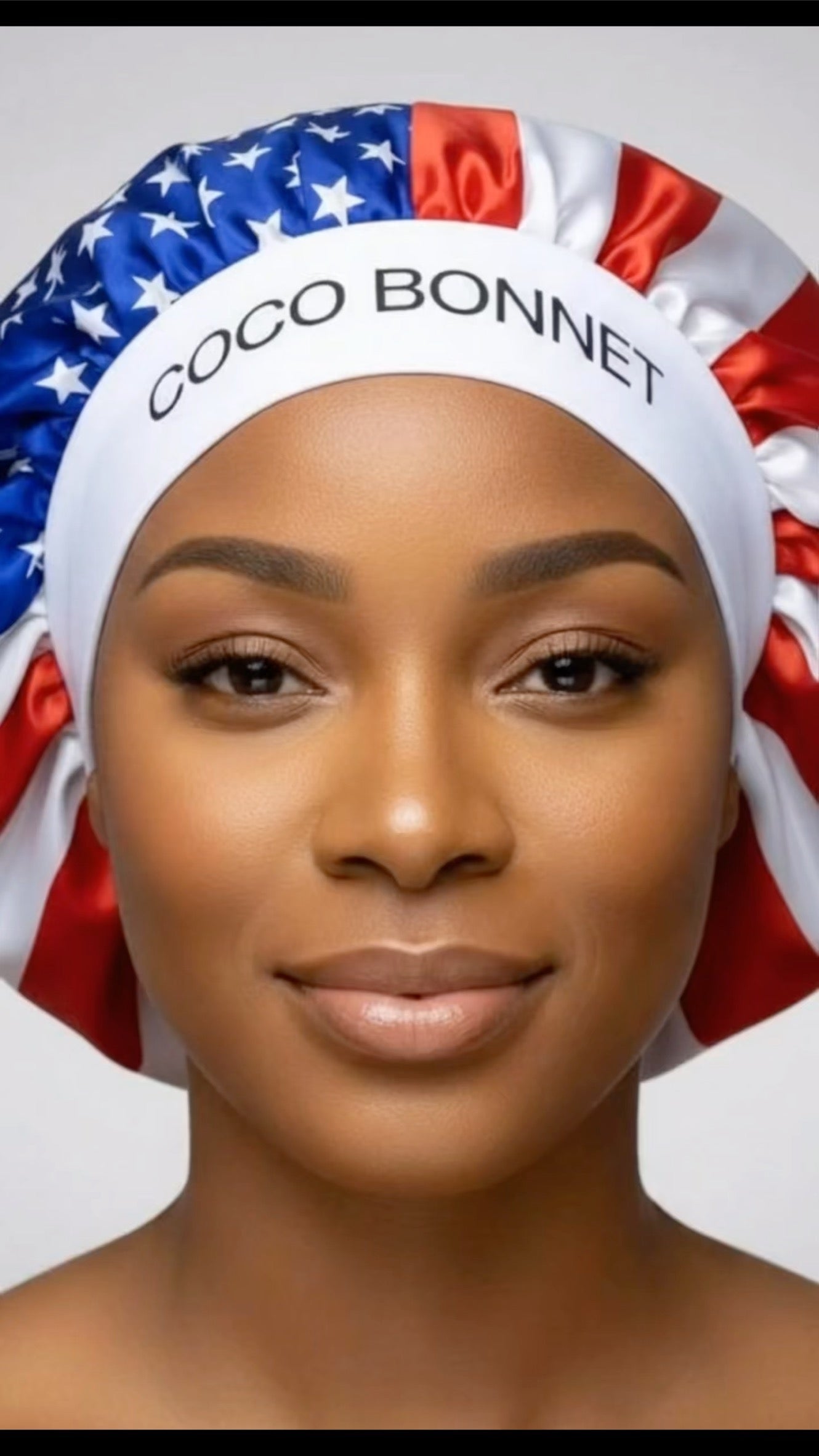 🇺🇸 USA Flag Design - Coco Bonnet – Premium Satin Hair Bonnet
