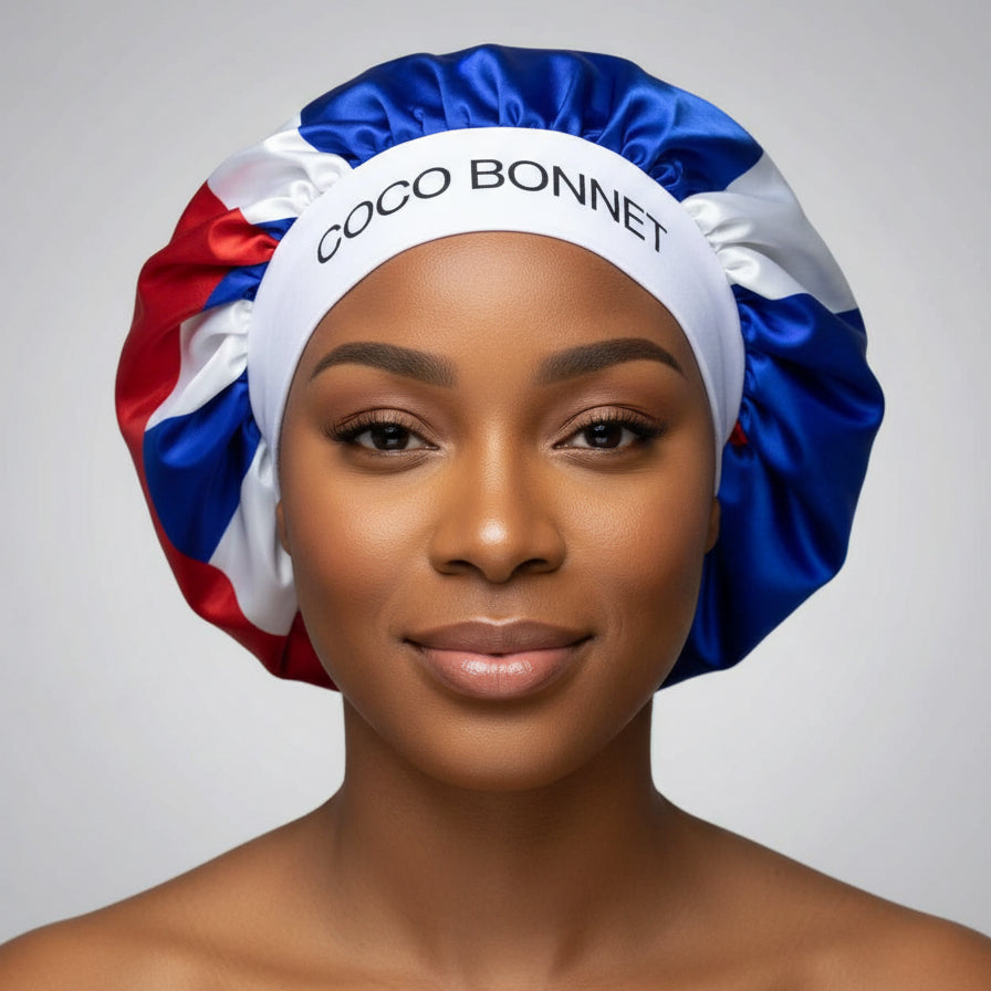 🇨🇺 Cuba Flag Design – Coco Bonnet – Premium Satin Hair Bonnet